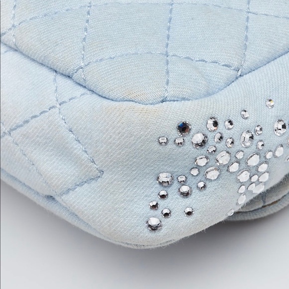 Chanel Baby Blue Quilted Denim and Swarovski Crystal Embroidered Medium Flap Bag - Picture 7 of 13
